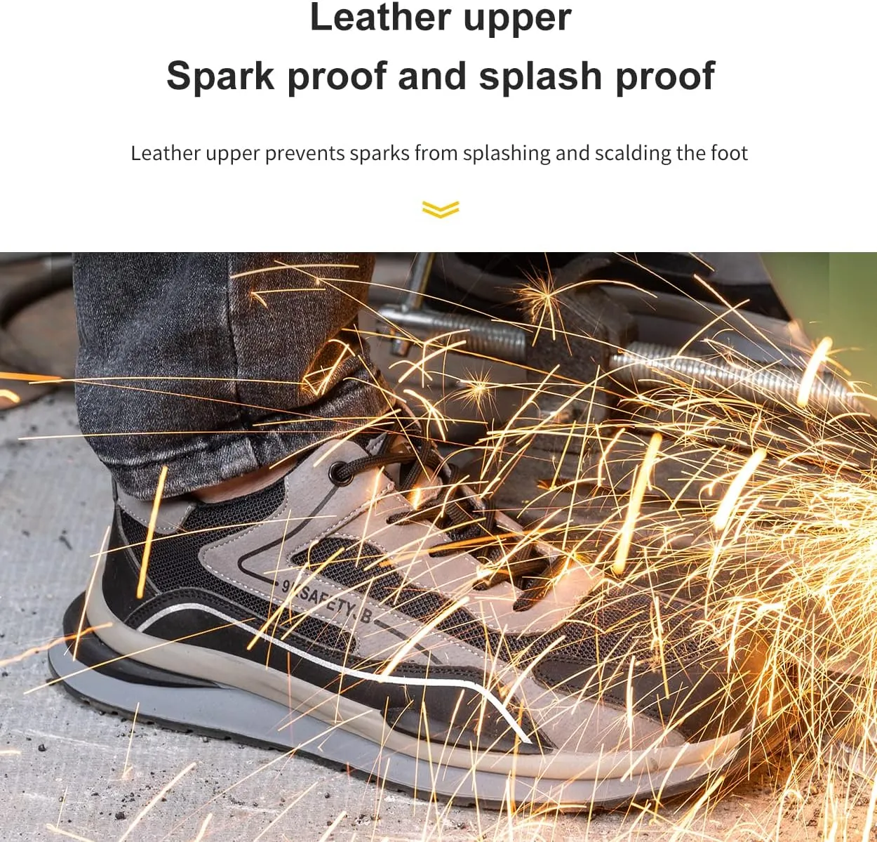 Men's Work Shoes Steel Toe Safety Shoes for Men Lightweight Work Sneakers Puncture Proof Safety Work Shoes for Construction Non Slip Safety Sneakers Comfortable Breathable Walking Tennis Shoes