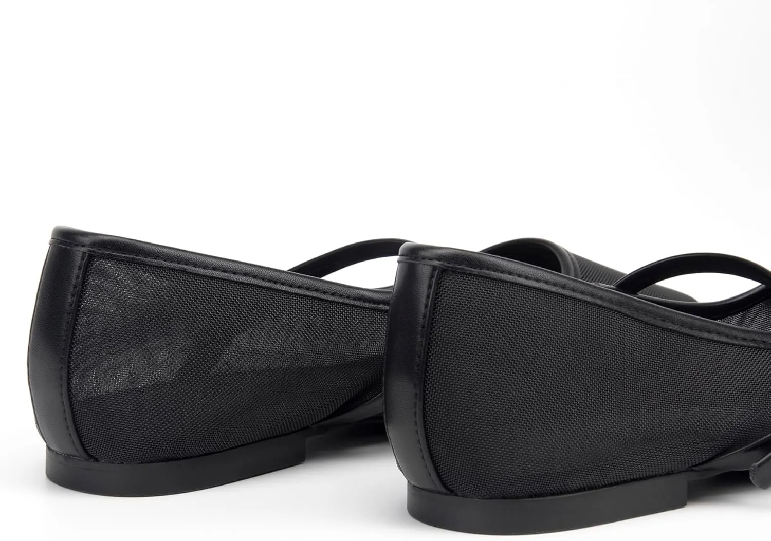 Mesh Ballet Flats Square Toe Mary Jane Flats Buckle Women Comfy Causal Dress Shoes