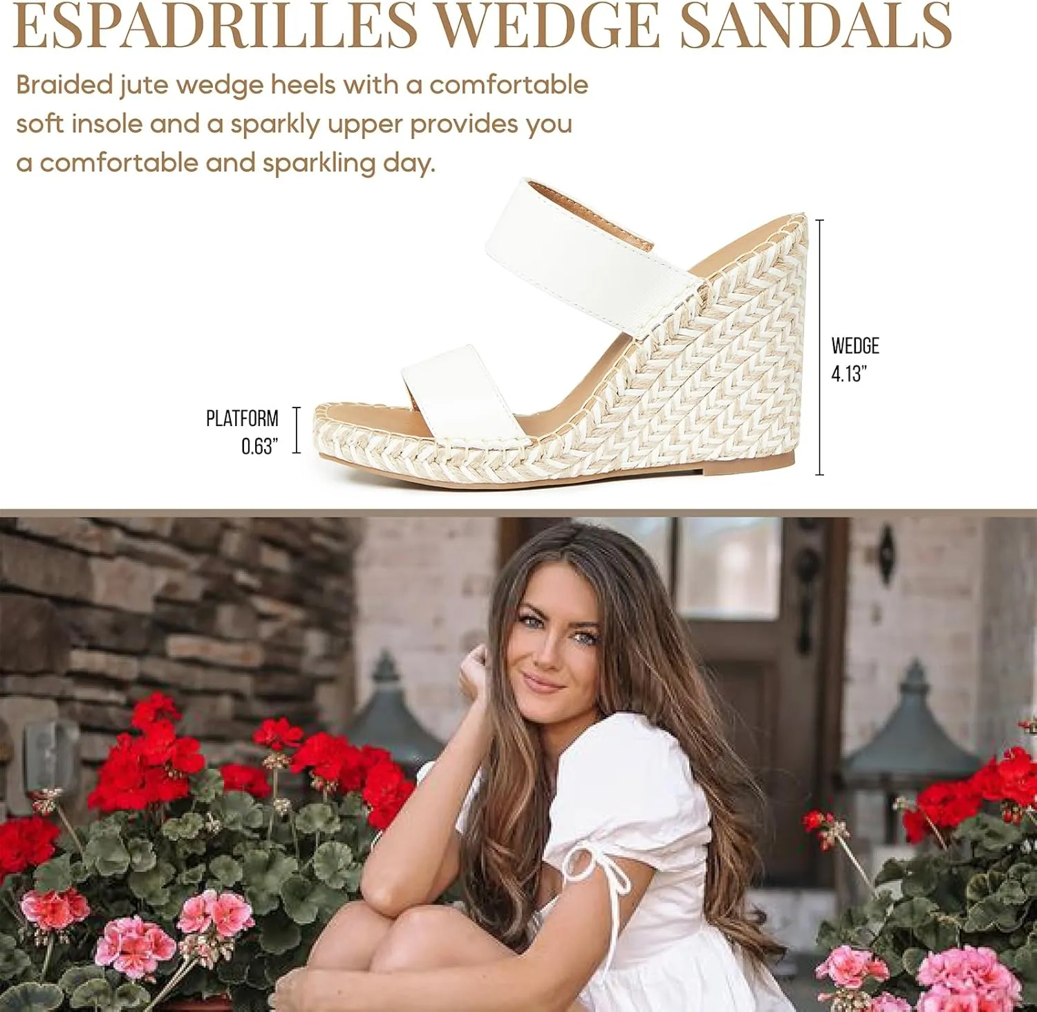 mikarka Women's Platform Wedges Espadrilles Heels Sandals w/Ankle Strap Open Toe