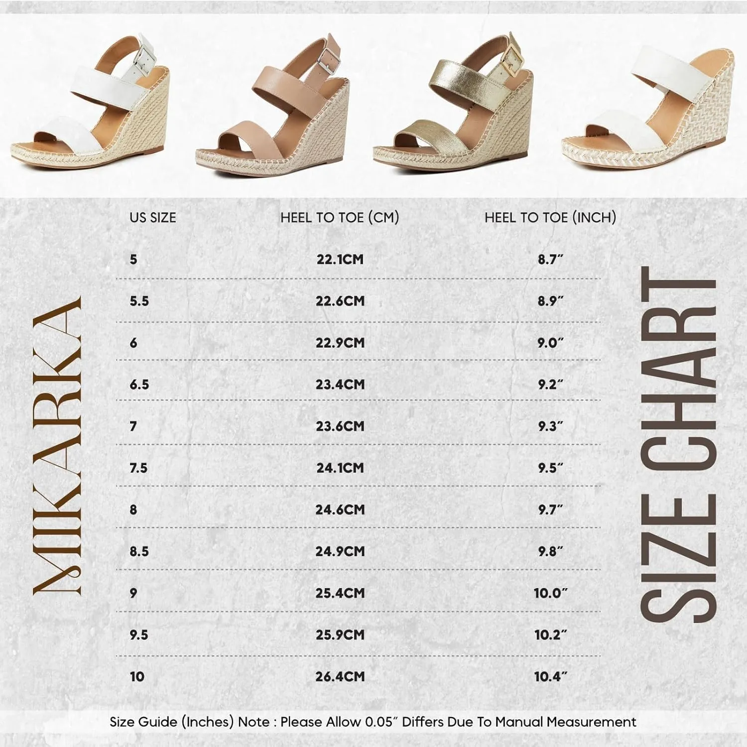 mikarka Women's Platform Wedges Espadrilles Heels Sandals w/Ankle Strap Open Toe