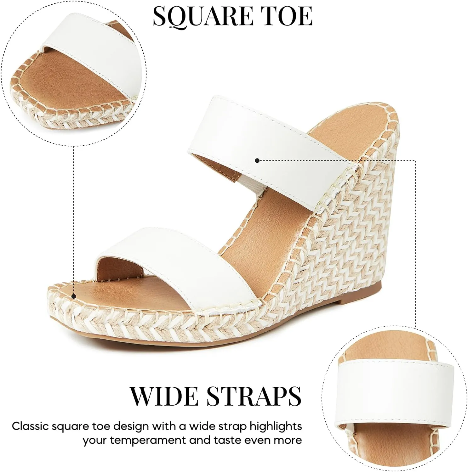 mikarka Women's Platform Wedges Espadrilles Heels Sandals w/Ankle Strap Open Toe