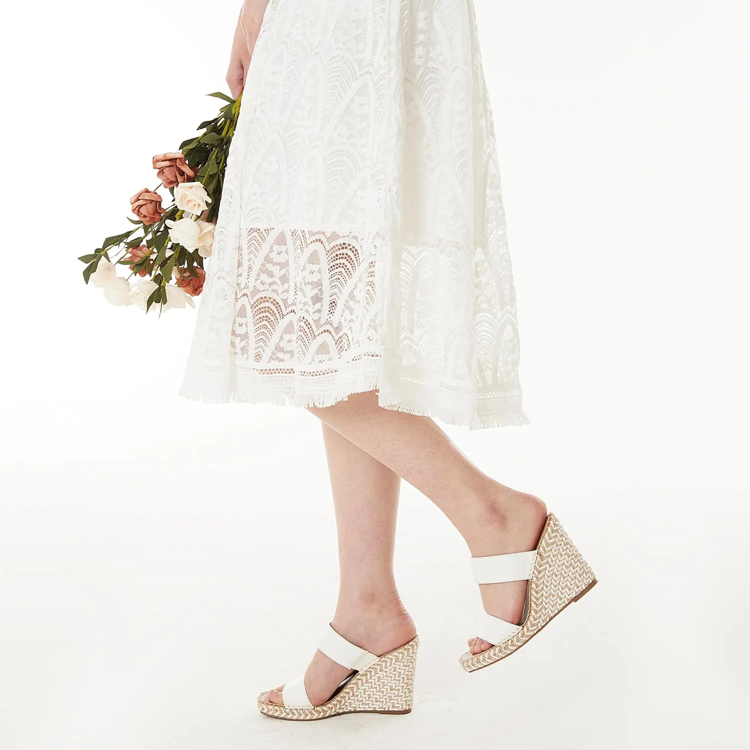 mikarka Women's Platform Wedges Espadrilles Heels Sandals w/Ankle Strap Open Toe