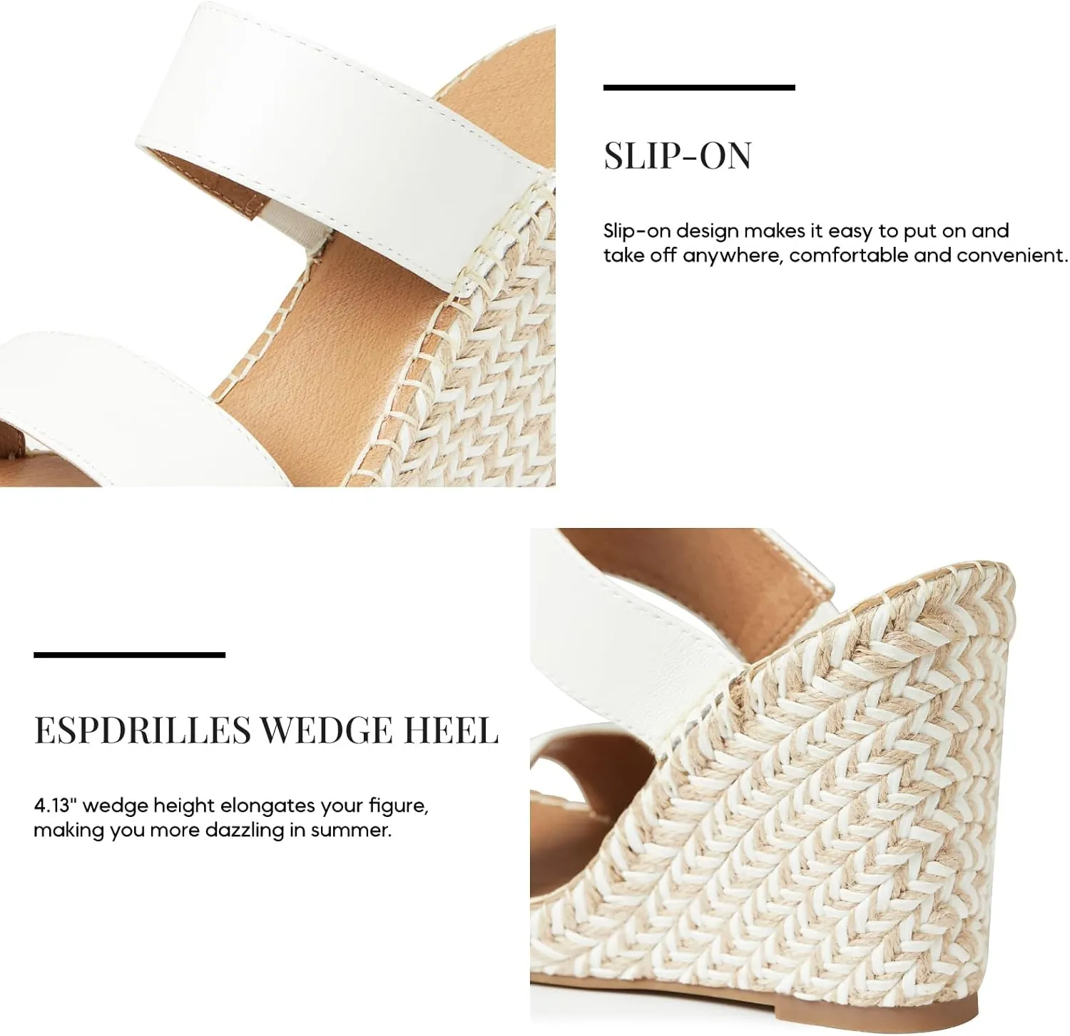 mikarka Women's Platform Wedges Espadrilles Heels Sandals w/Ankle Strap Open Toe