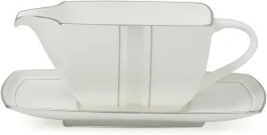 Mikasa Platinum Matrix Gravy Boat with Stand