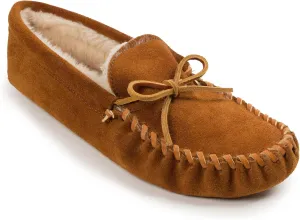 Minnetonka Men's Pile Lined Soft Leather Sole Slipper