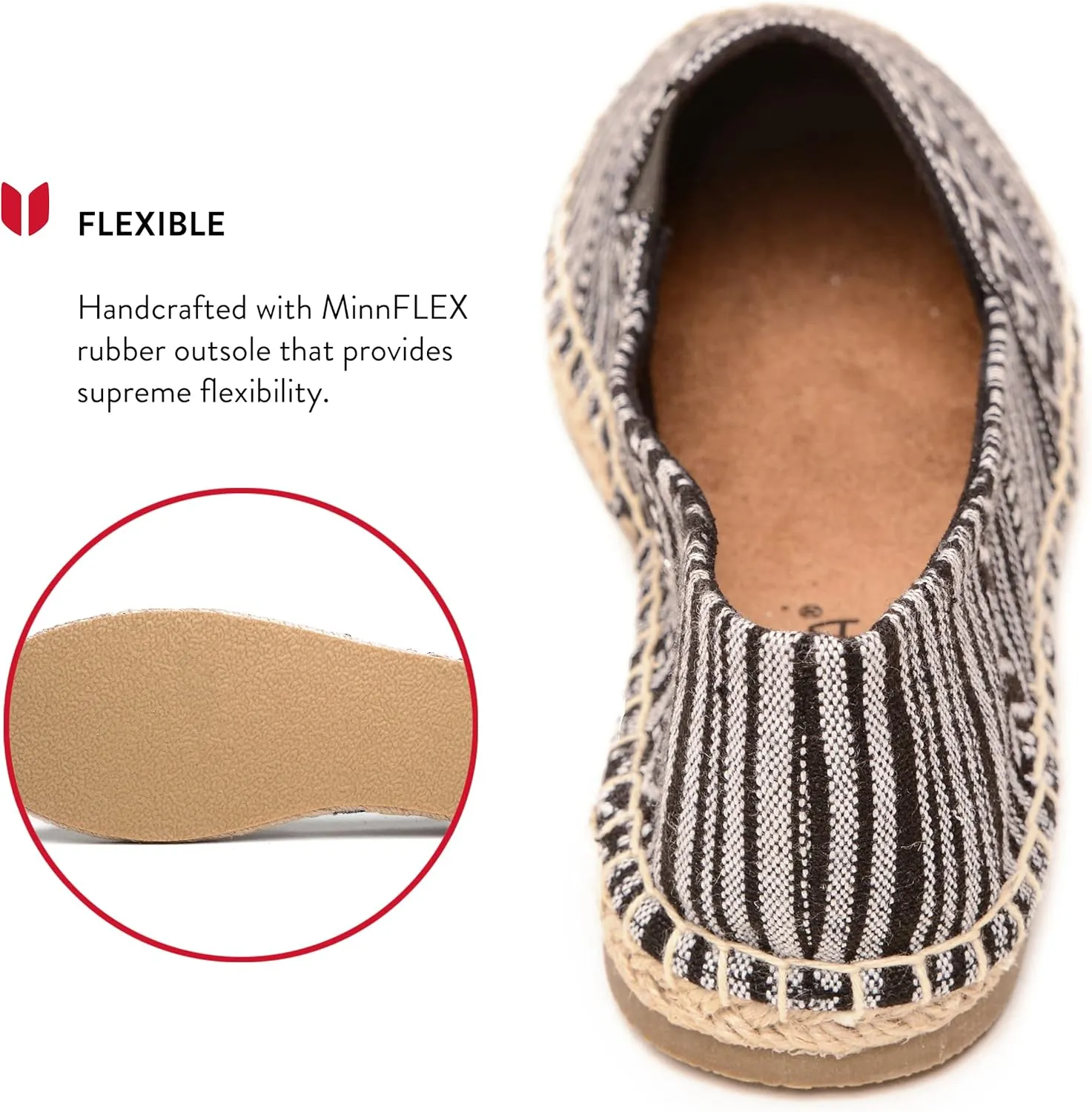 Minnetonka Women’s Pam Espadrille - Handcrafted with Microsuede Fabric Lining, MinnFLEX Rubber Outsole, Elastic Gore, Patterned Fabric Upper, and Cushion Insole