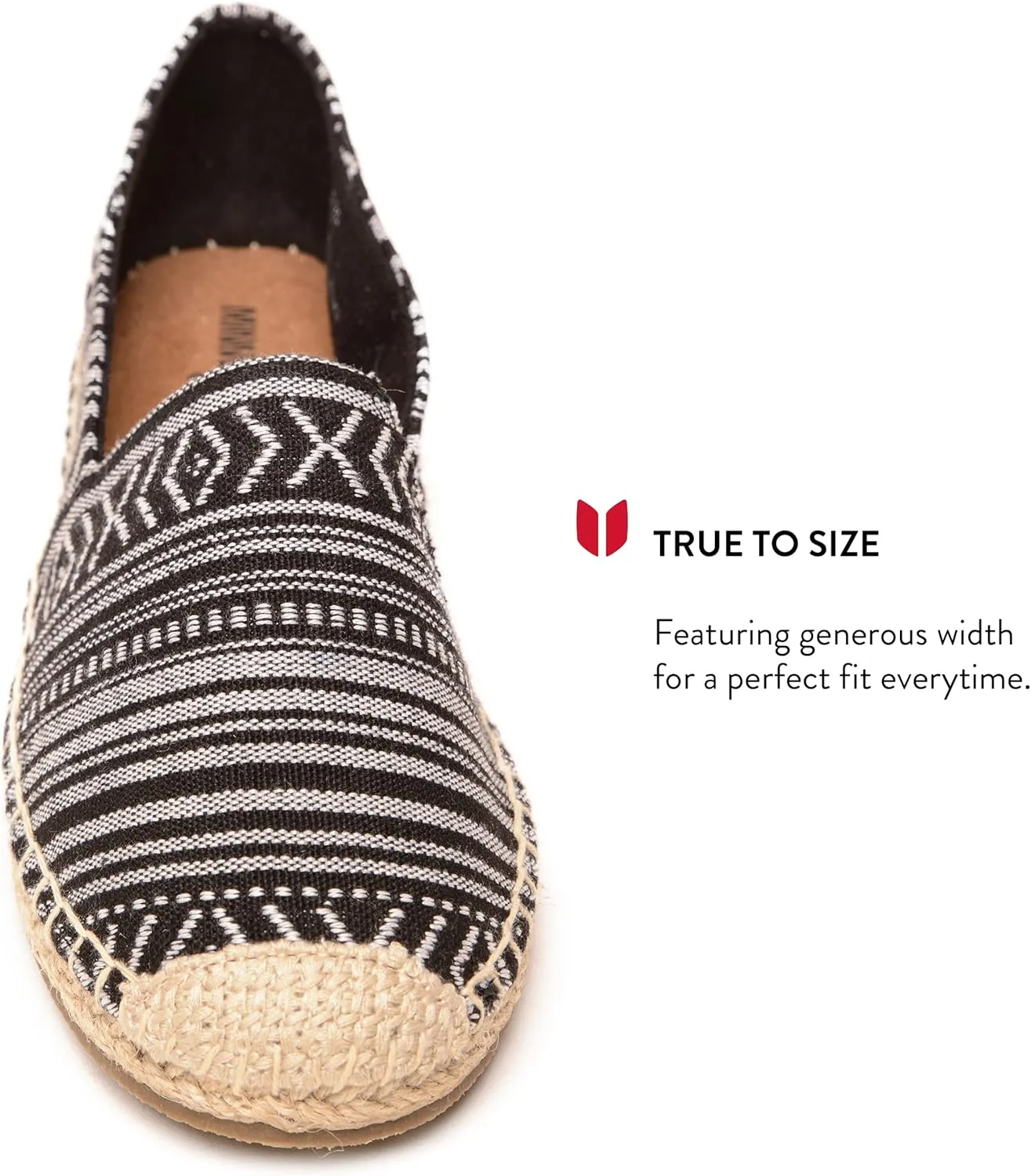 Minnetonka Women’s Pam Espadrille - Handcrafted with Microsuede Fabric Lining, MinnFLEX Rubber Outsole, Elastic Gore, Patterned Fabric Upper, and Cushion Insole