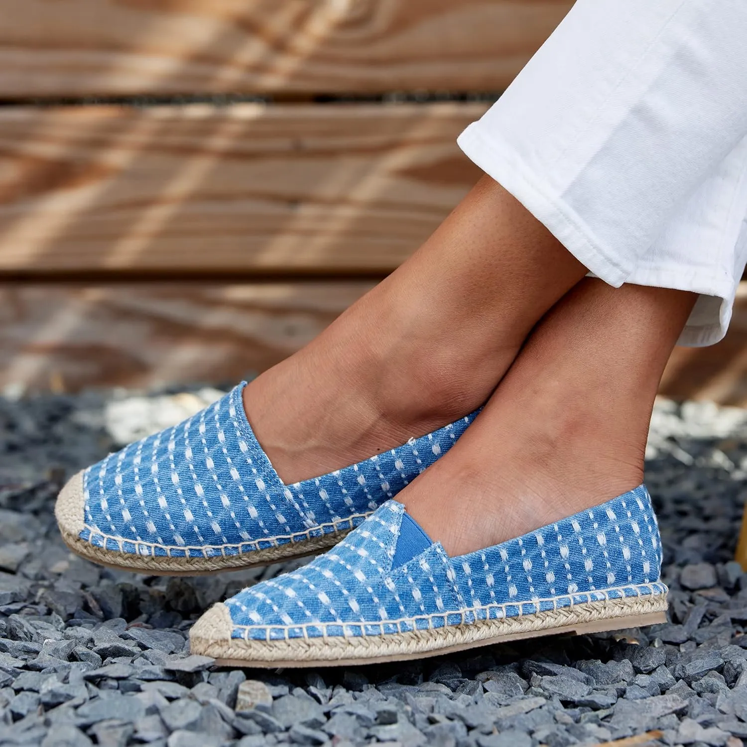 Minnetonka Women’s Pam Espadrille - Handcrafted with Microsuede Fabric Lining, MinnFLEX Rubber Outsole, Elastic Gore, Patterned Fabric Upper, and Cushion Insole