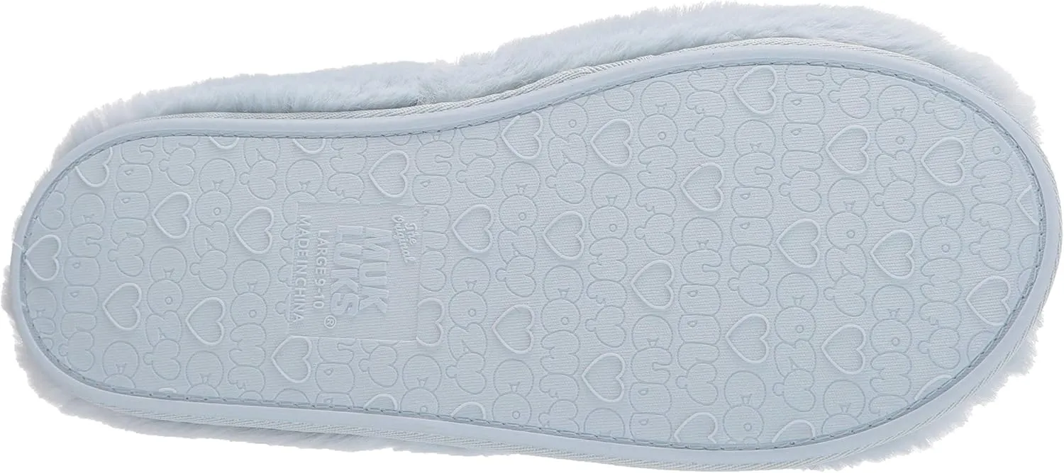 MUK LUKS women's Ayla Slip on Slipper-light Blue