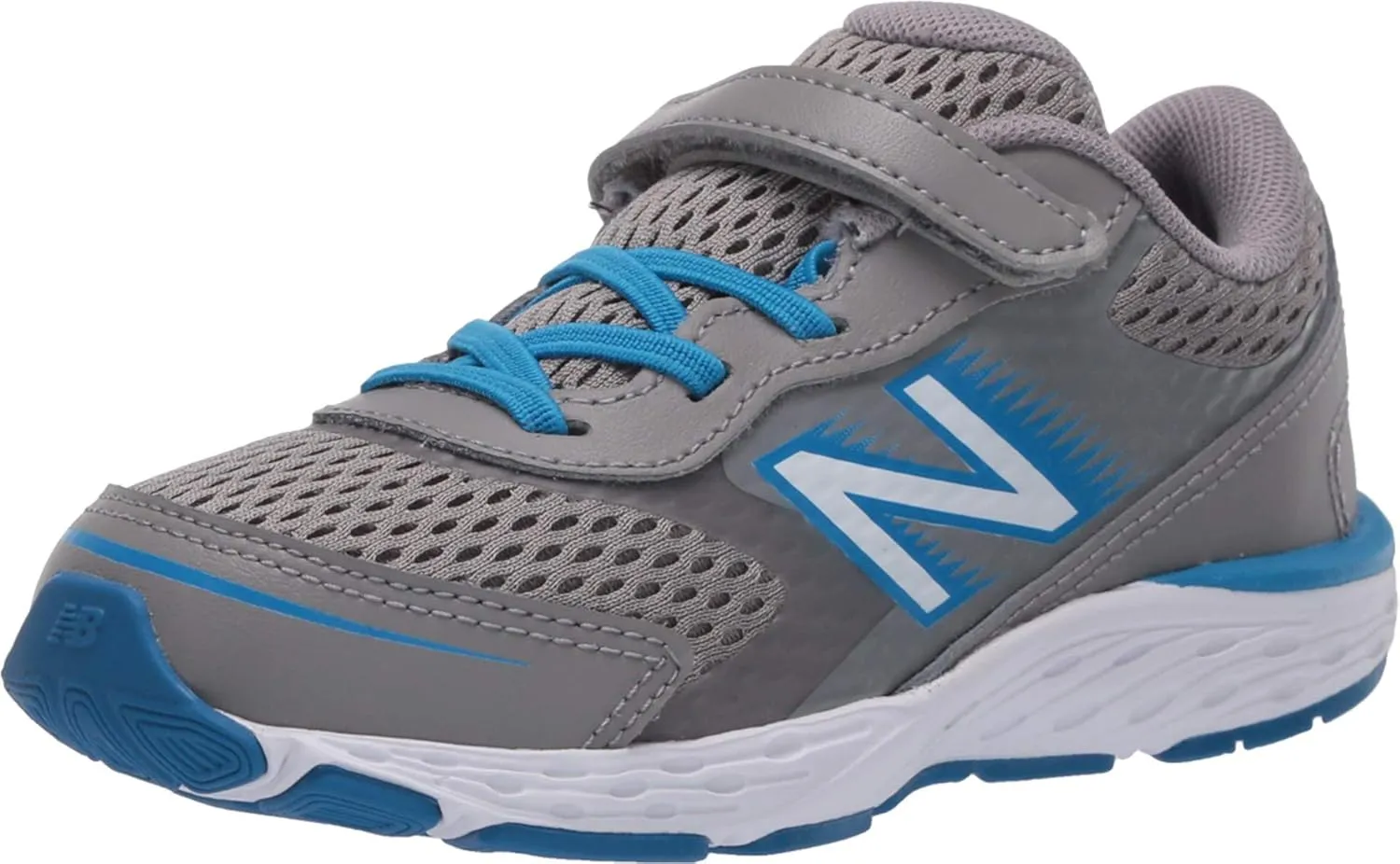 New Balance Kid's 680 V6 Hook and Loop Running Shoe, Marblehead/Vision Blue, 4 Infant