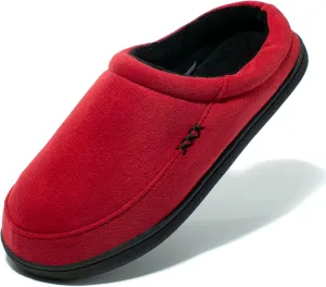 NewDenBer Men's Warm Memory Foam Suede Plush Fleece Lined Slip on Indoor Outdoor Clog House Slippers