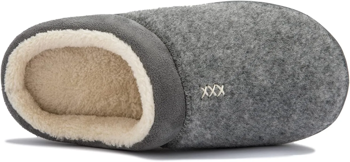 NewDenBer Women's Cozy Memory Foam Slippers Soft Fleece Lined Slip on Indoor Outdoor House Shoes