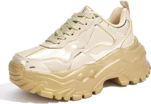 Niluber Chunky Sneakers for Women White Black Red Purple Platform Sneakers Comfortable Casual Lace Up Fashion Tennis Shoes