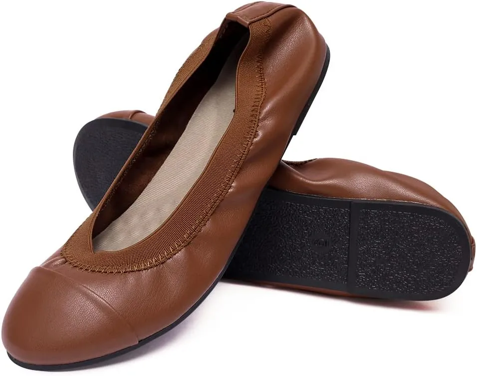 NITTI Women's Ballet Flats Classic Round Toe Flats Shoes Casual Comfort Slip On Soft Walking Shoes