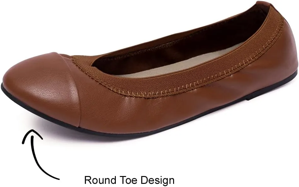 NITTI Women's Ballet Flats Classic Round Toe Flats Shoes Casual Comfort Slip On Soft Walking Shoes