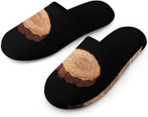 Oak Tree Ring Old Growth Tree Men's House Shoes Cotton Slippers Warm Bedroom Shoes Soft Slipper for Indoor Outdoor