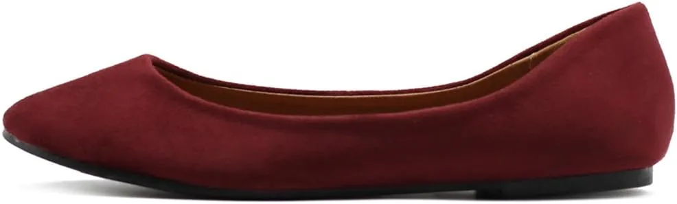 Ollio Womens Shoe Ballet Light Faux Suede Low Heels Flat