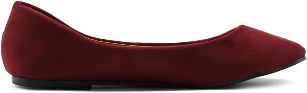 Ollio Womens Shoe Ballet Light Faux Suede Low Heels Flat