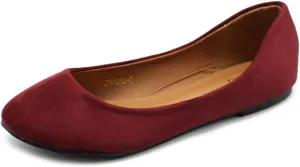 Ollio Womens Shoe Ballet Light Faux Suede Low Heels Flat