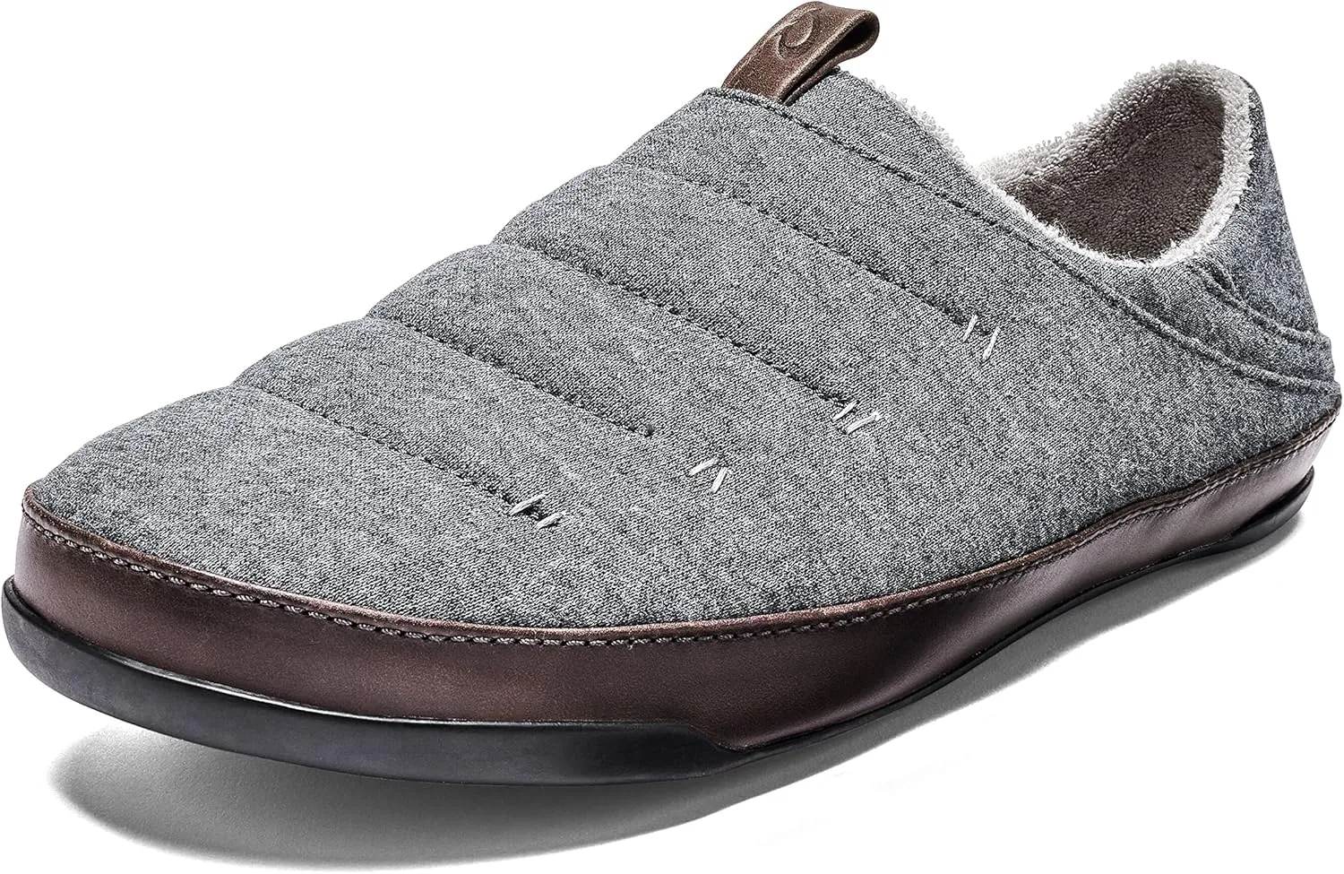 OluKai Mahana Men’s Soft Cotton Slippers, Cotton Blended Jersey & Full-Grain Leather Pull Loop, Comfortable & Breathable Fit