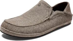 OLUKAI Moloa Hulu Men's Wool-Blend Slippers, Soft & Heathered Knit Slip On Shoes, Suede Leather Foxing, Drop-In Heel Design