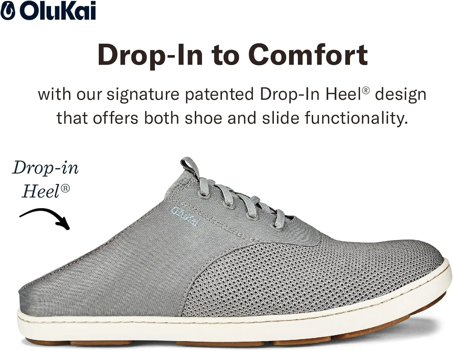 OLUKAI Nohea Moku Men's No Tie Boat Shoes, Breathable & Quick Dry Mesh, Effortless Design & Barefoot Wearability, All-Day Comfort & Support