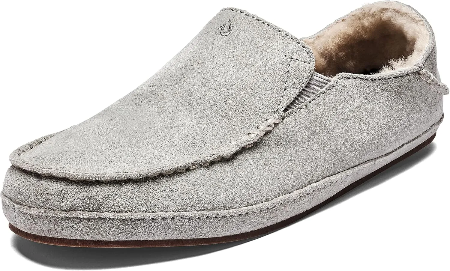 OLUKAI Nohea Slipper, Women's Slip-On Shoes, Genuine Shearling & Premium Nubuck Leather, Drop-In Heel Design, Cozy & Ultra-Soft Comfort Fit