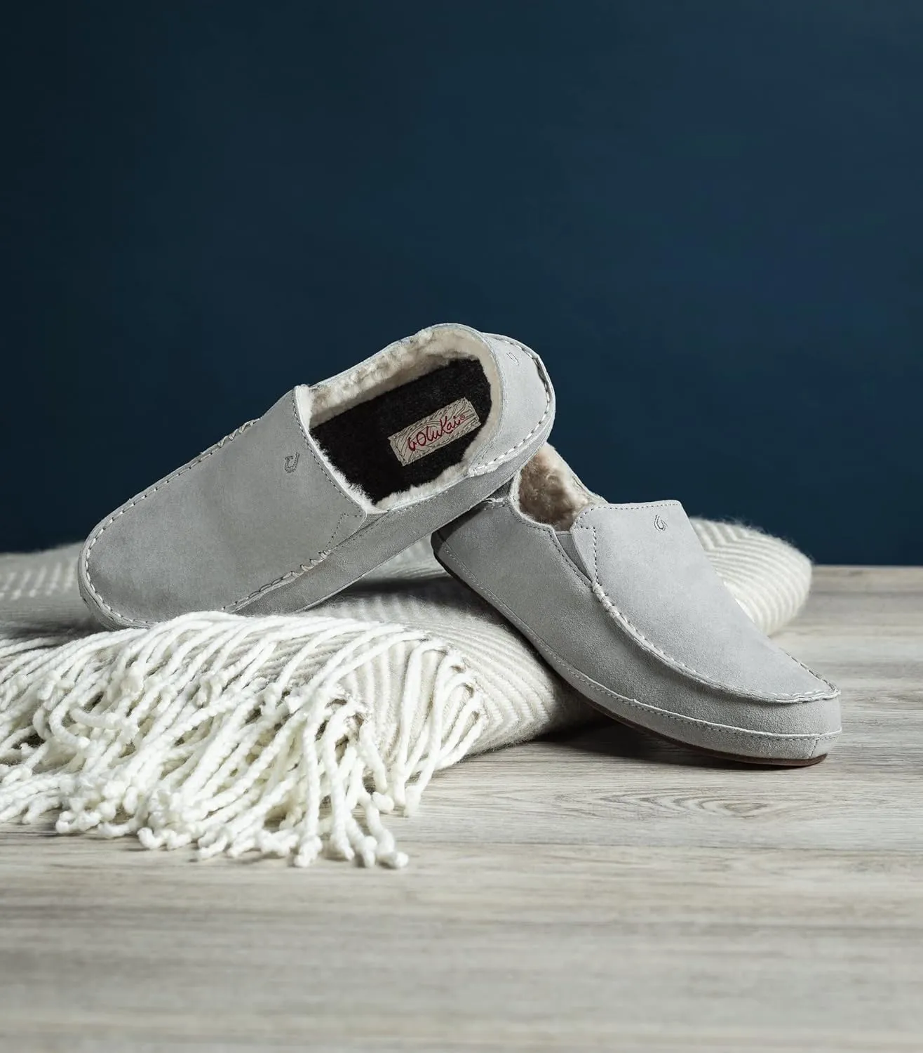 OLUKAI Nohea Slipper, Women's Slip-On Shoes, Genuine Shearling & Premium Nubuck Leather, Drop-In Heel Design, Cozy & Ultra-Soft Comfort Fit