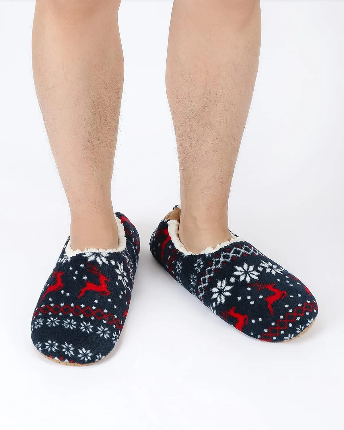 Panda Bros Mens Slipper Socks Low Cut Super Soft Warm Home Sock with Non-Slip Indoor Slipper Shoes Socks