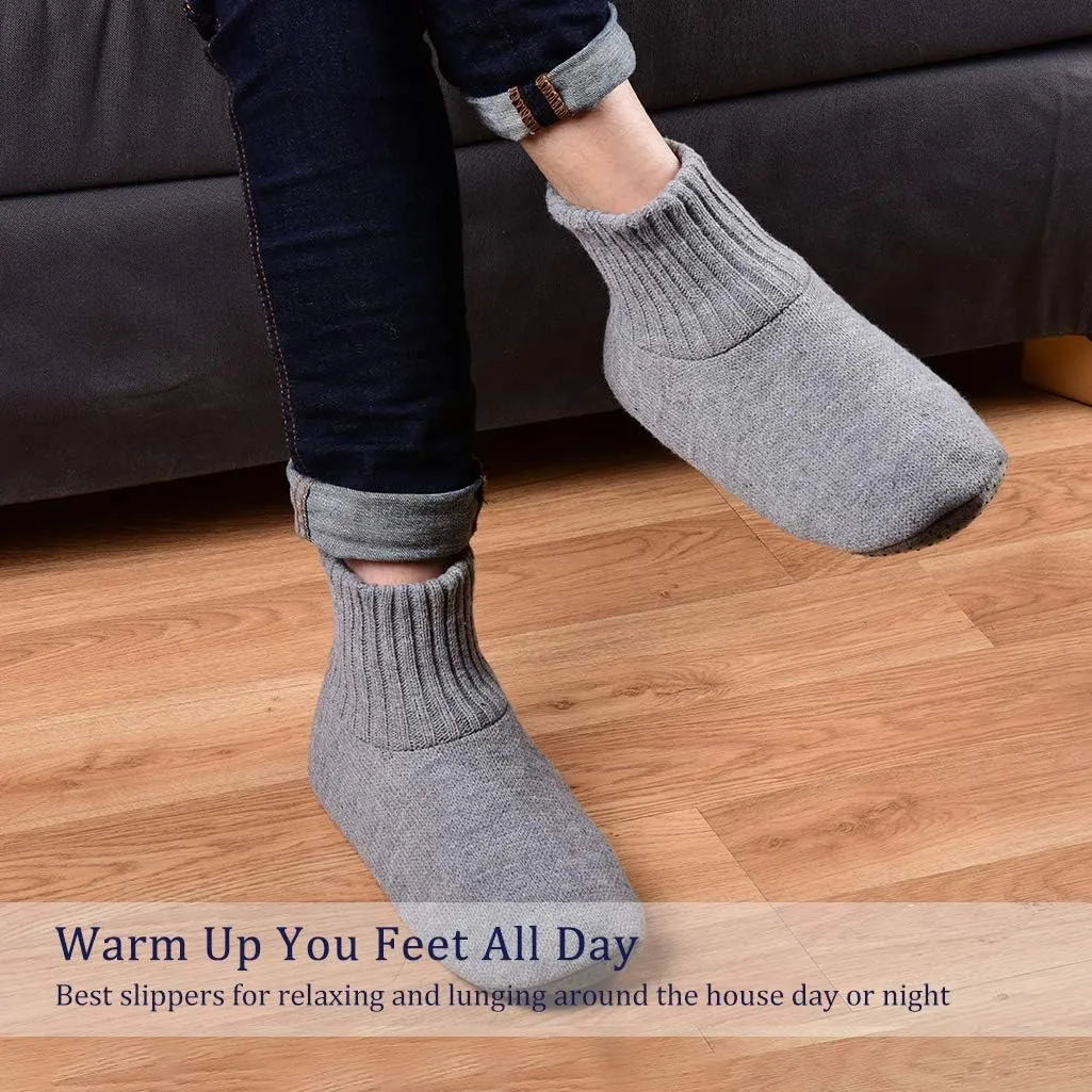 Panda Bros Slipper Socks Soft Cozy Thick House Indoor Boot Sock Shoes with Anti-Skid Bottom Soles for Men's