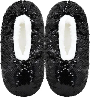 Panda Bros Womens Ballerina Sequin Slippers, Bling House Slippers With Grippers