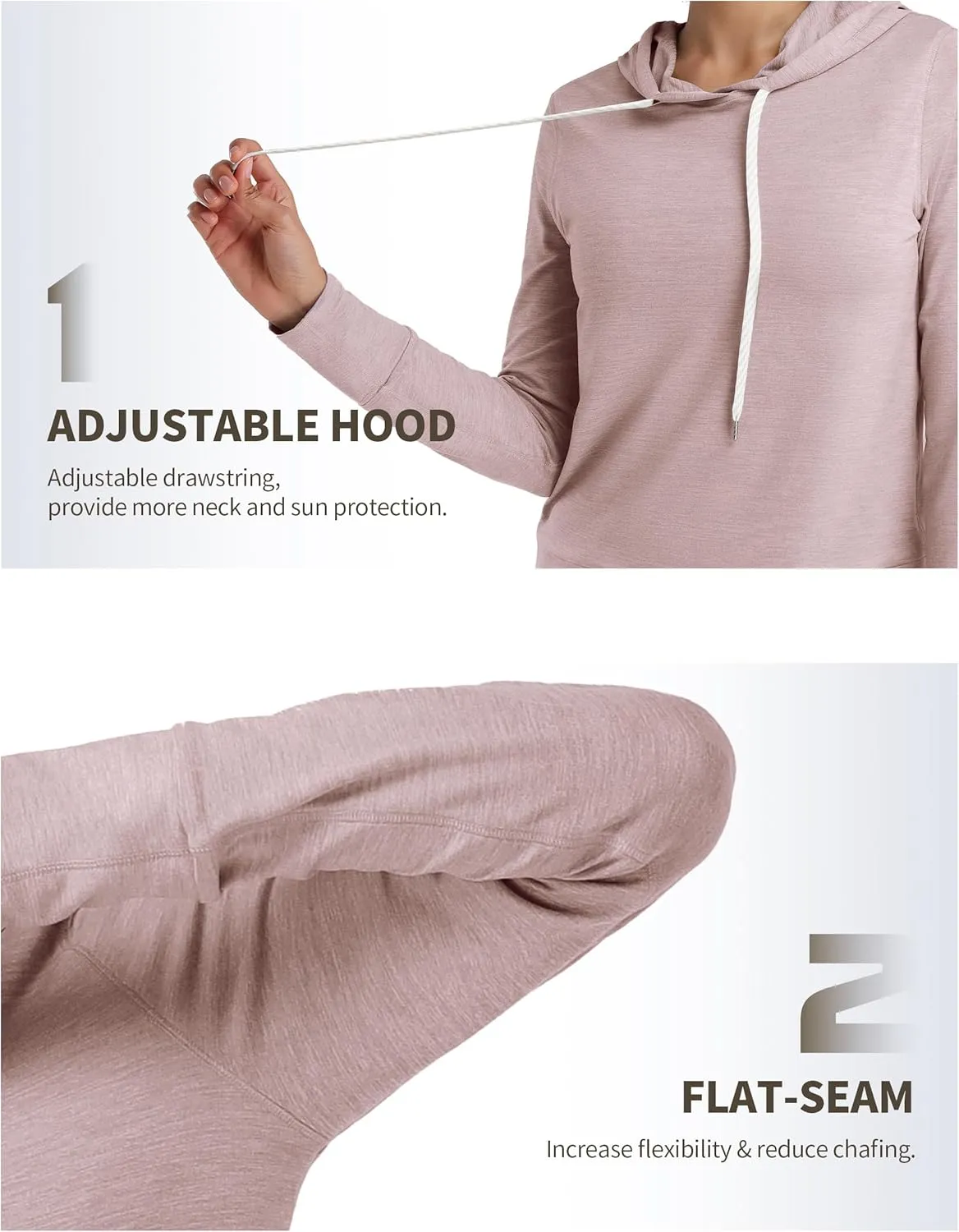 Pioneer Camp Women's Lightweight Hoodies Pullover Thin Soft Gym Hooded Sweatshirt Workout Athletic Running Yoga Casual Tops