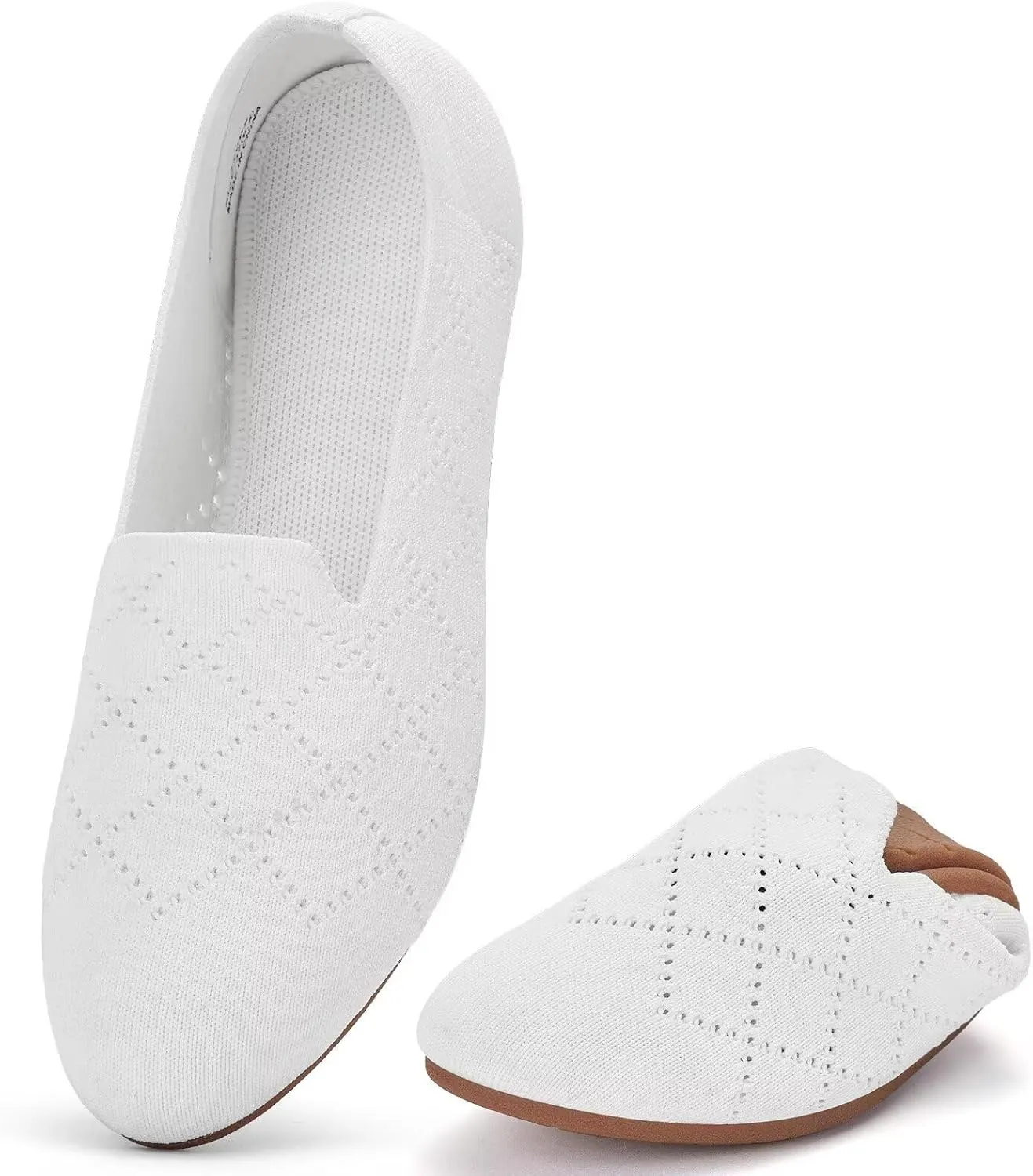 poemlady Women’s Ballet Flat Dress Knit Round Toe Slip On Ballerina Walking Shoes for Womam Casual Comfort Soft