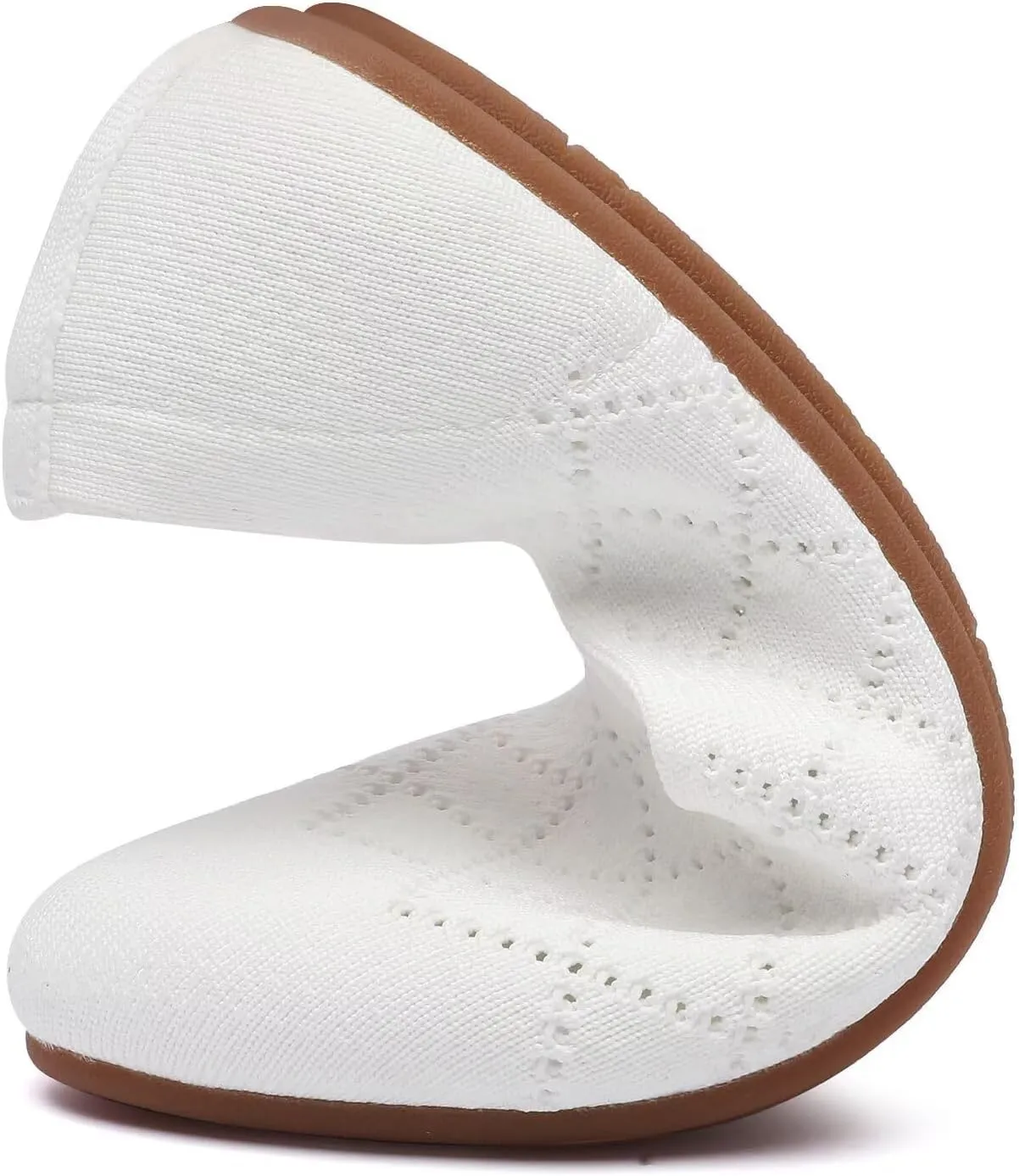 poemlady Women’s Ballet Flat Dress Knit Round Toe Slip On Ballerina Walking Shoes for Womam Casual Comfort Soft
