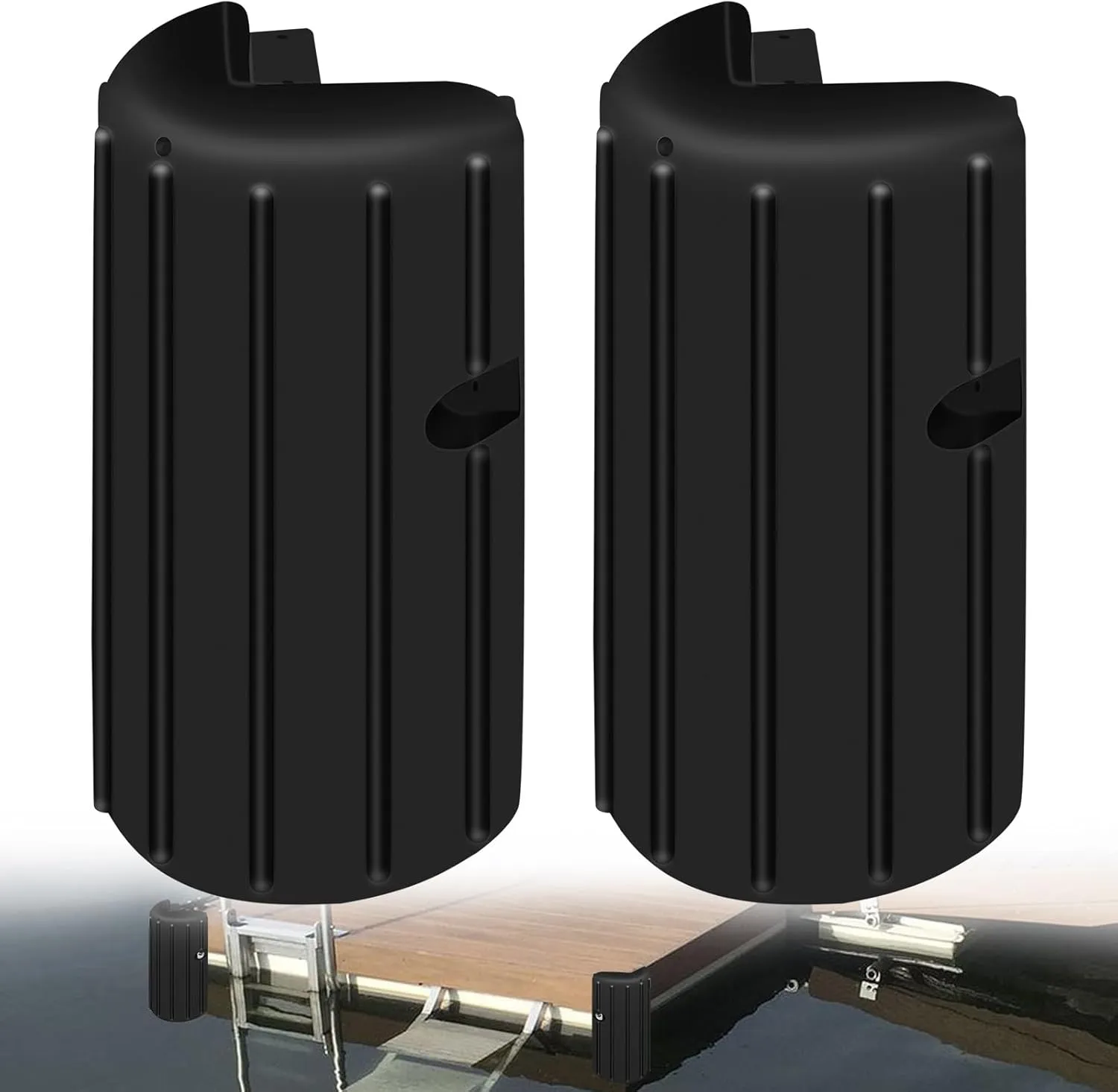 Premium Dock Corner Bumper Fender - Inflatable Marine Dock Protection (2-Pack) | 8" x 16" Heavy-Duty UV Resistant PVC | Protects Boats & Docks from Collision Damage