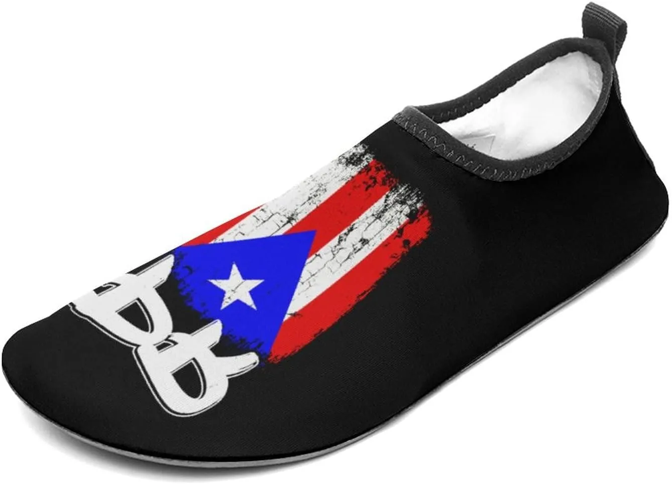 Puerto Rico PR Flag Quick-Dry Water Sports Shoes for Beach Swim Surf Water Sport Slip-on Aqua Socks for Women Men 11/12men