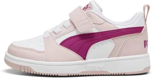 PUMA Unisex-Child Layup Shoes Rebound V6 Lo Alternate Closure Sneaker, Mauve Mist-Magenta Gleam White, 12.5 US Little Kid
