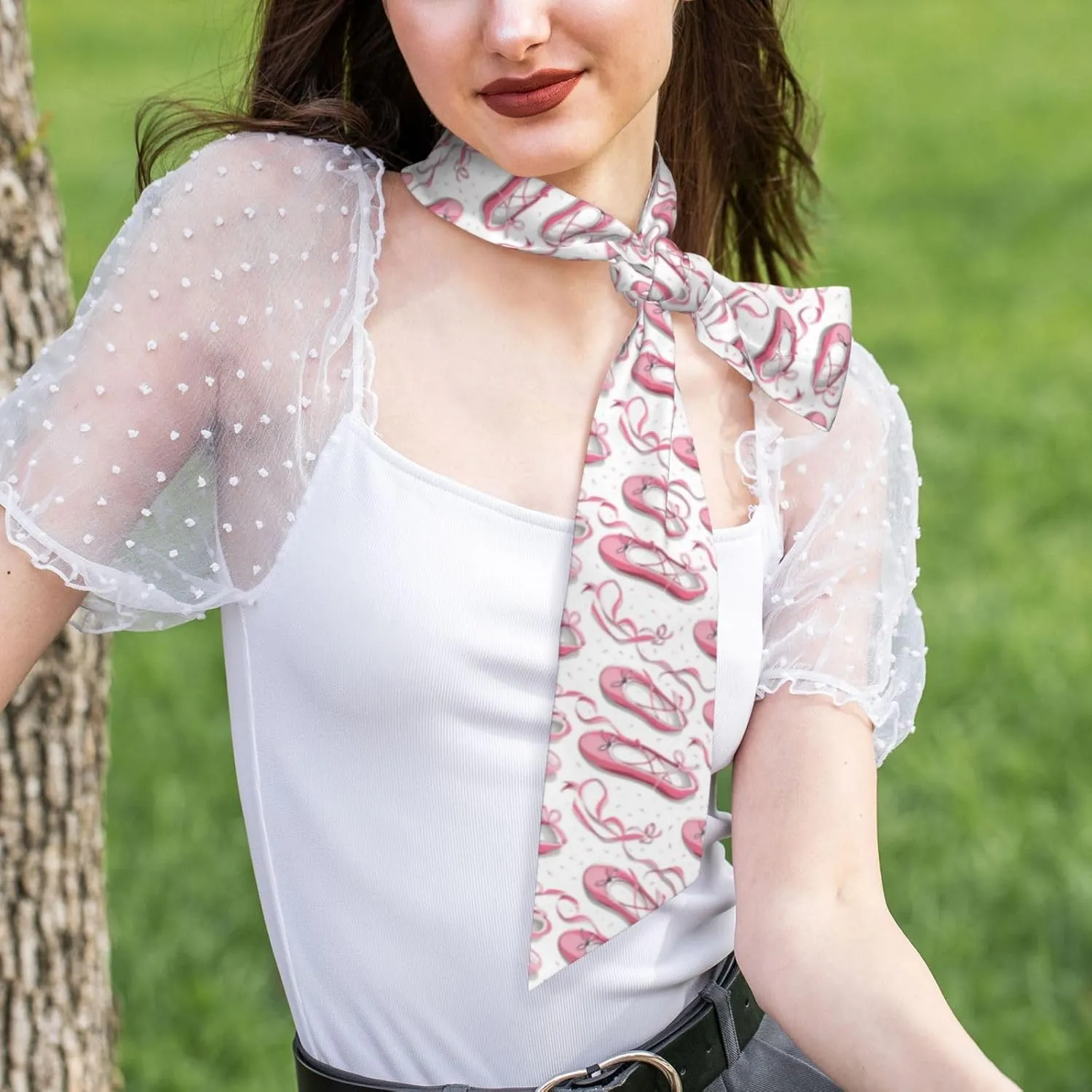 Red Ballet Shoes Stylish Scarf For Women Lightweight Printed Scarves Spring Fall Fashion Shawl Wraps For Women