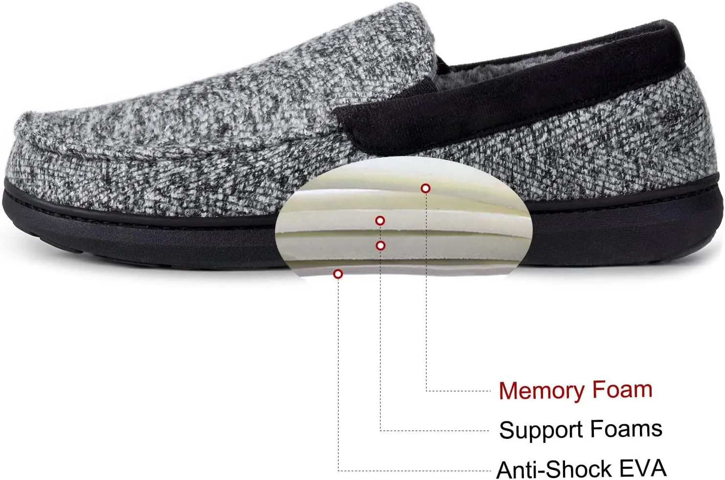 RockDove Men's Sherpa Lined Memory Foam Moc Slipper