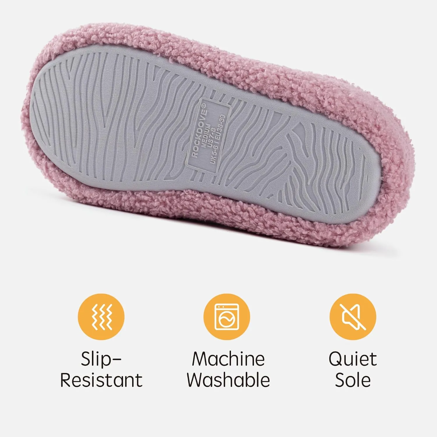 RockDove Women's Teddy Fleece Closed Back Indoor Slipper