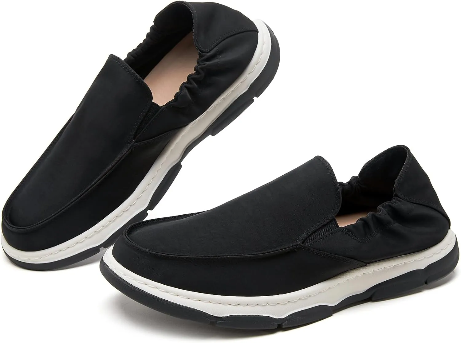 Rominz Mens Loafers Casual Slip on Shoes Black Penny Loafers Shoes Boat Shoes for Men Fashion Sneakers