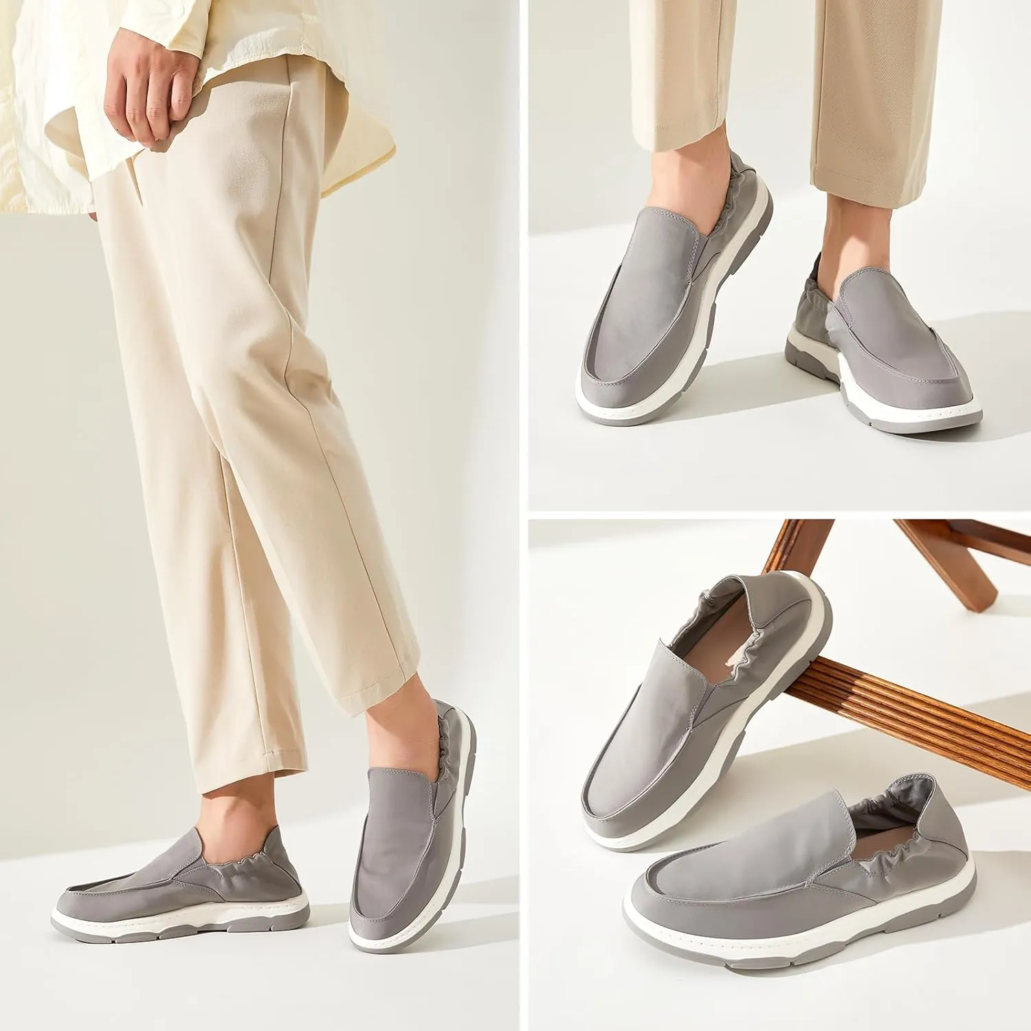Rominz Mens Loafers Casual Slip on Shoes Black Penny Loafers Shoes Boat Shoes for Men Fashion Sneakers