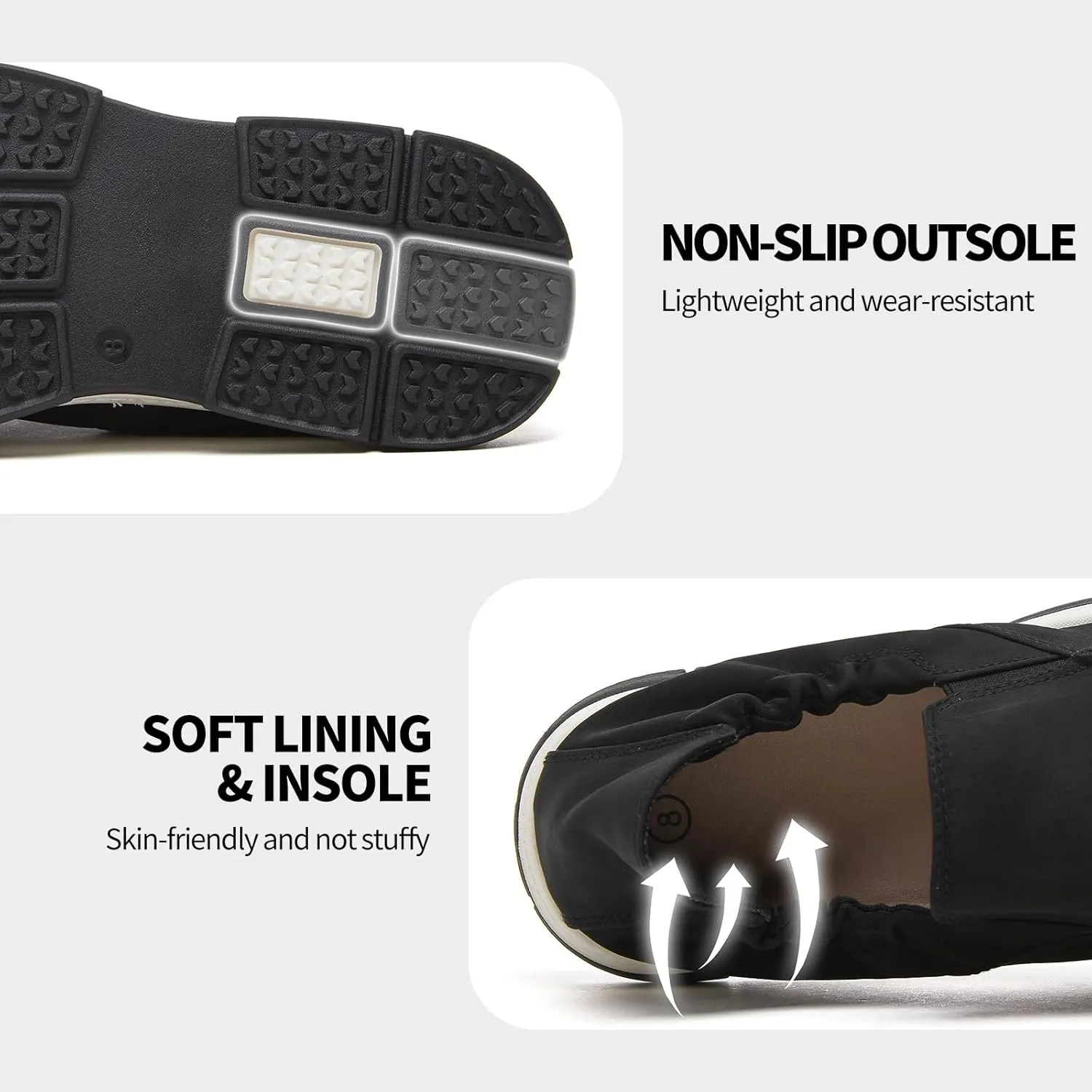 Rominz Mens Loafers Casual Slip on Shoes Black Penny Loafers Shoes Boat Shoes for Men Fashion Sneakers