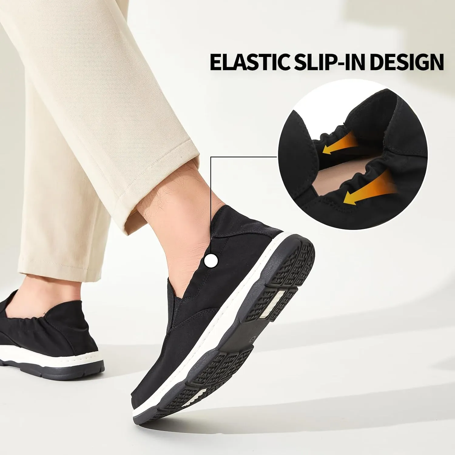 Rominz Mens Loafers Casual Slip on Shoes Black Penny Loafers Shoes Boat Shoes for Men Fashion Sneakers