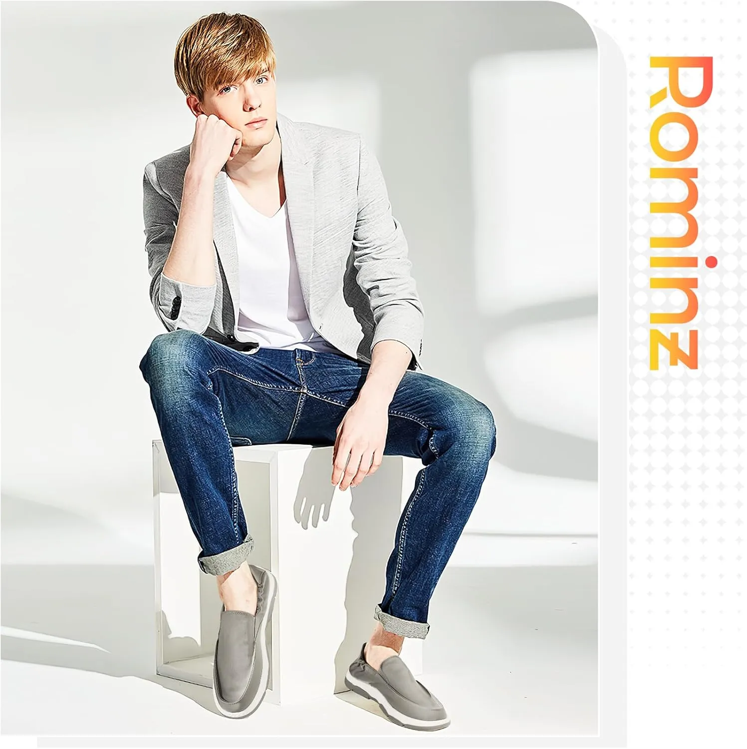 Rominz Mens Loafers Casual Slip on Shoes Black Penny Loafers Shoes Boat Shoes for Men Fashion Sneakers