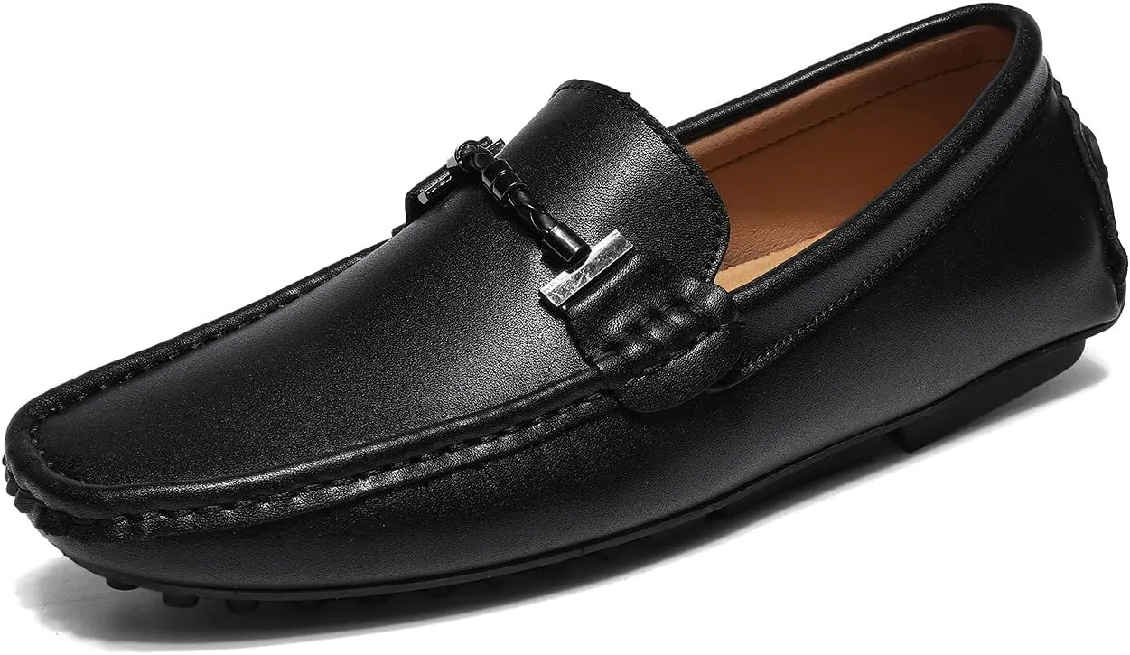 Santimon Men's Penny Loafers Moccasin Driving Shoes Slip On Flats Boat Shoes