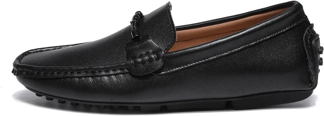 Santimon Men's Penny Loafers Moccasin Driving Shoes Slip On Flats Boat Shoes