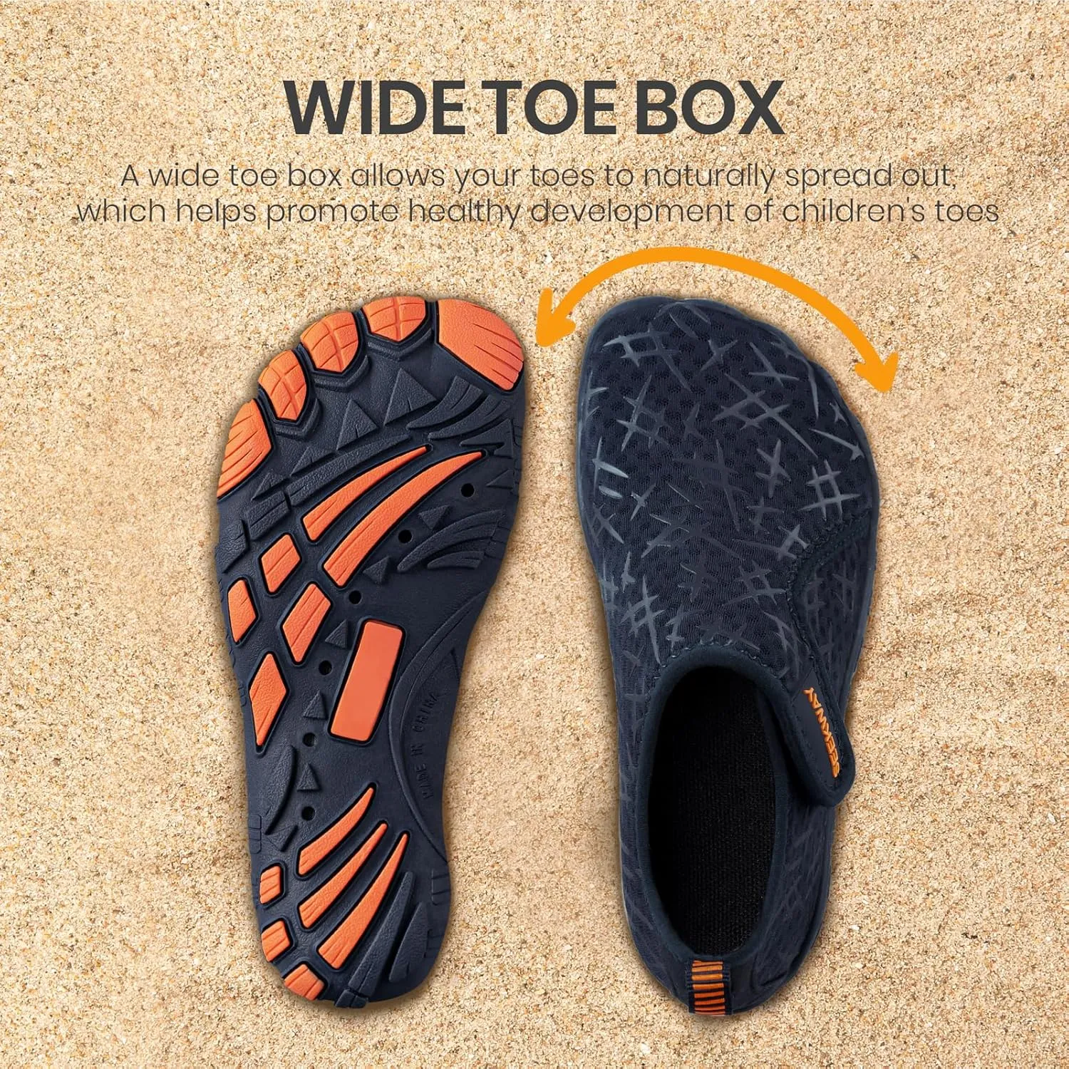 SEEKWAY Barefoot Water Shoes for Kids - Wide Toe Box and Quick-Dry Sand Shoes Toddler for Hiking Swim Beach Pool Kayak Sport Accessories, Camping Essentials Non-Slip for Boys Girls Sizes