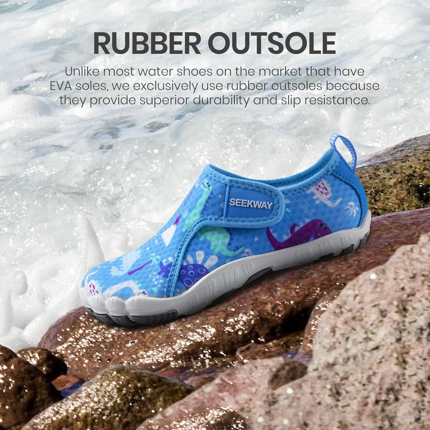 SEEKWAY Barefoot Water Shoes for Kids - Wide Toe Box and Quick-Dry Sand Shoes Toddler for Hiking Swim Beach Pool Kayak Sport Accessories, Camping Essentials Non-Slip for Boys Girls Sizes
