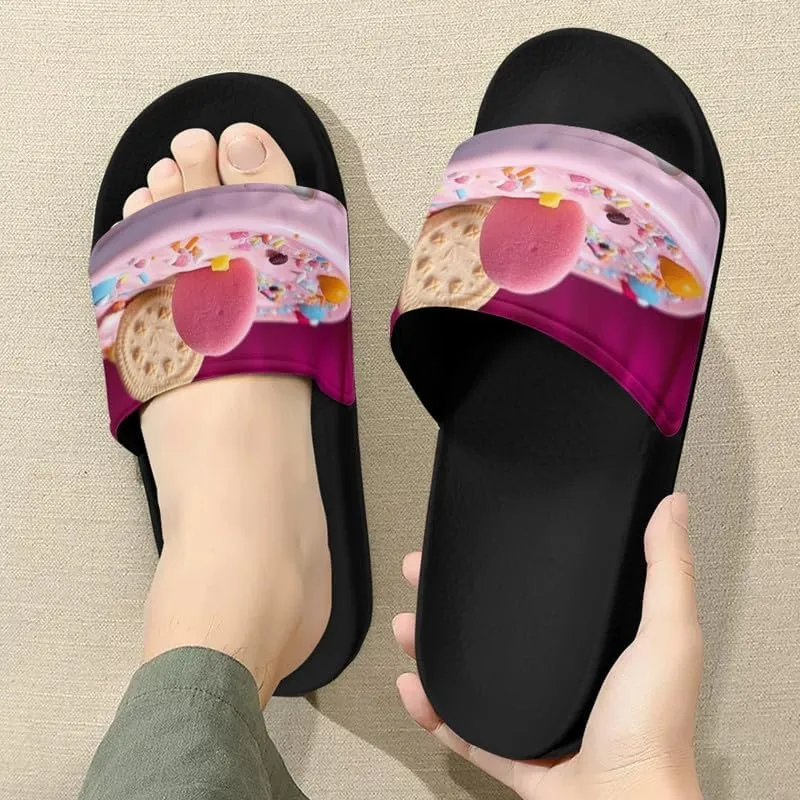 Semioury Van Gogh Summer Slippers Skull Butterfly Moroccan Tiles Travel Soft Comfy Thick Shoes Beach Sandal Bathroom Slipper